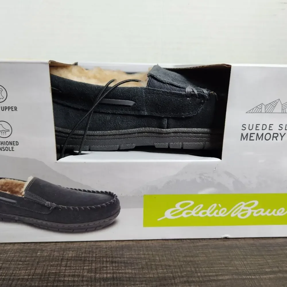 Eddie Bauer suede slipper memory foam size 8-9 NWT